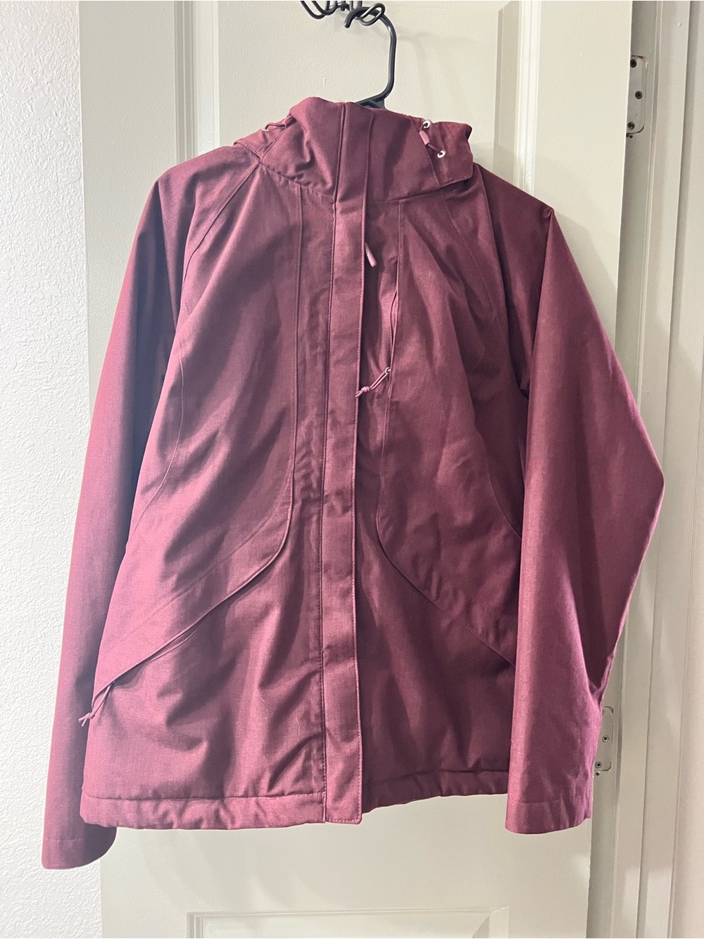 The North Face Burgundy Hooded Shell Jacket